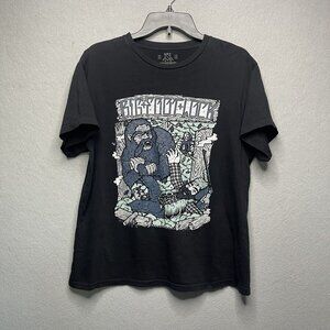 Newaza Bigfoot Lock Graphic T-Shirt Medium Black Cotton Crewneck